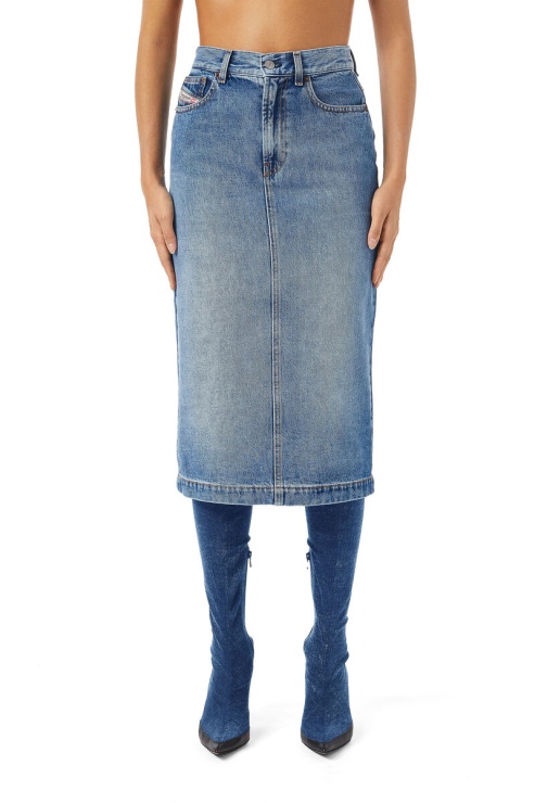 Jupe Crayon Diesel De-ronny Bleu Moyen