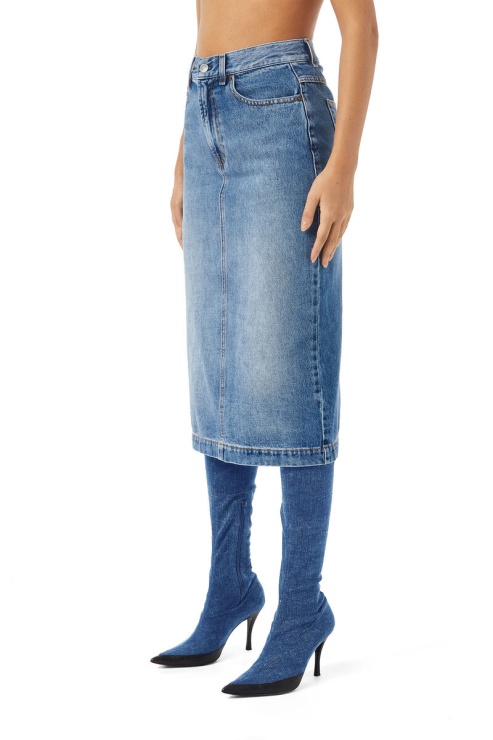 Jupe Crayon Diesel De-ronny Bleu Moyen