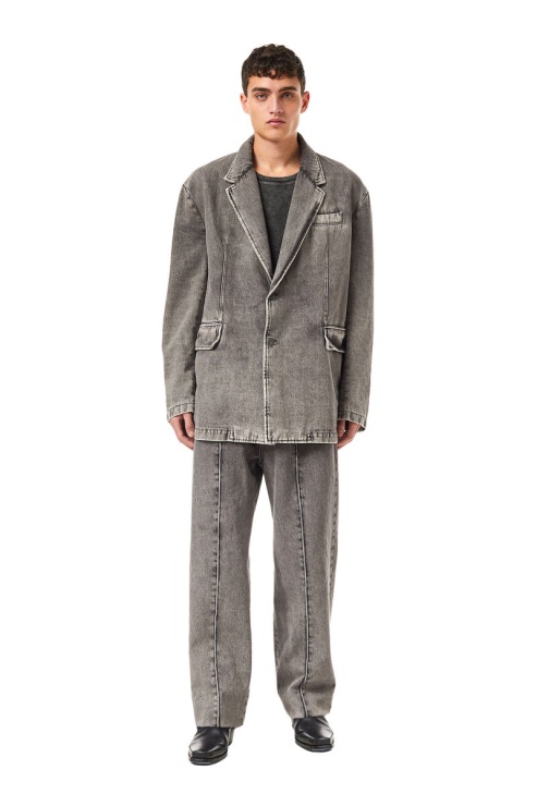 Blazer Gris Clair Diesel D-blaz à Boutonnage Simple