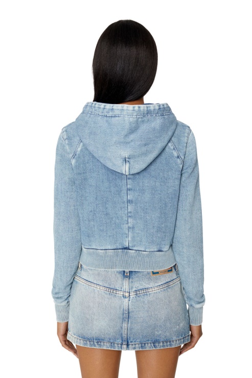D-angy Track Diesel - Sweat à Capuche En Denim Bleu Clair