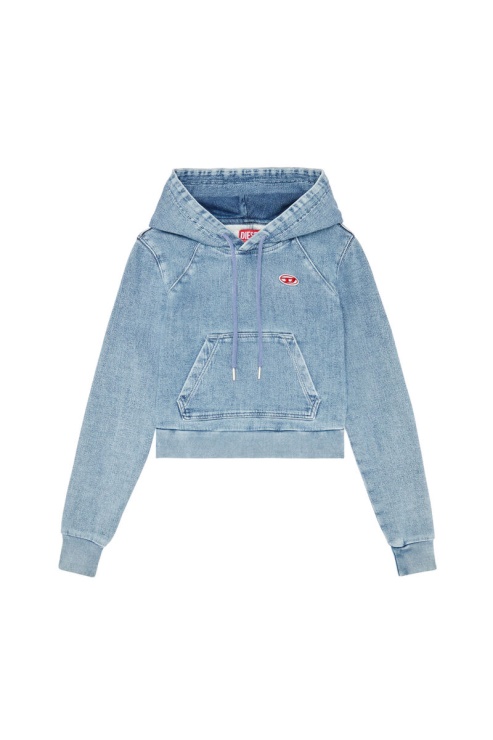 Diesel D-angy Track Denim Hoodie Mode Bleu Clair