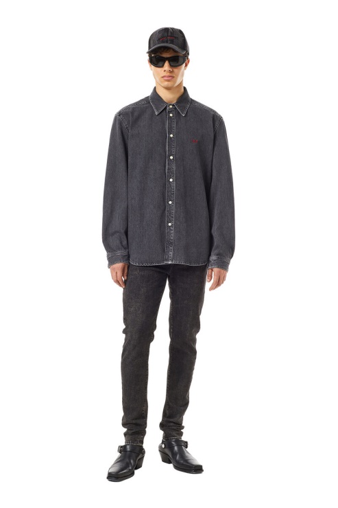 Chemise Diesel D-simply Basic Noir/gris Foncé