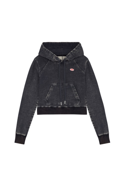 Diesel D-angy Track Denim Sweat à Capuche Noir/gris Foncé