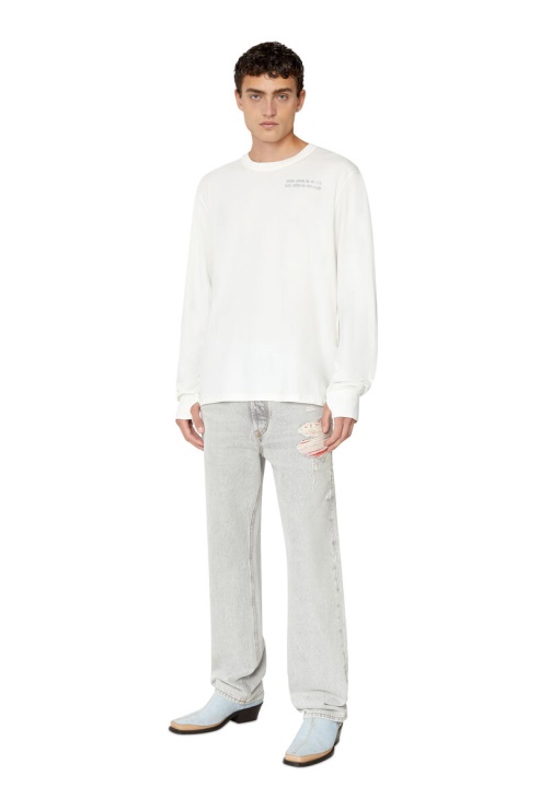 Diesel T-jubind-ls-slits Blanc