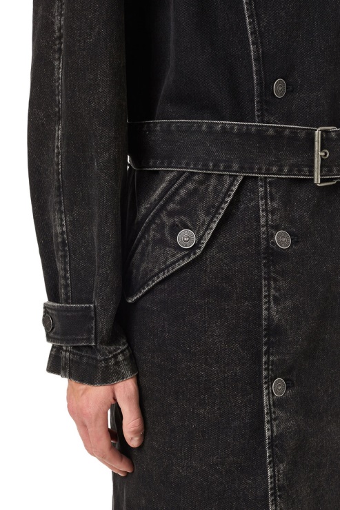 D-delirious Diesel Trench à Double Boutonnage En Noir/gris Foncé