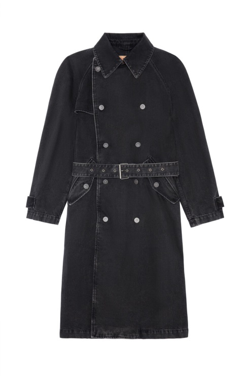 Diesel D-delirious Trench Croisé Noir/gris Foncé