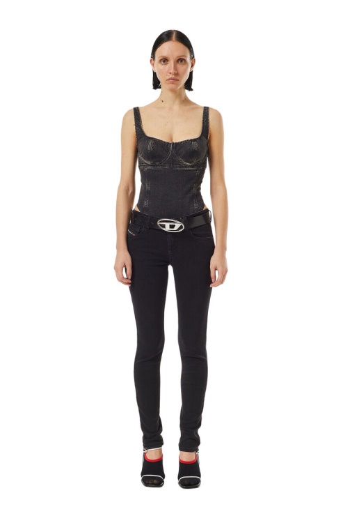 Jean Super Skinny 2018 Slandy-low Z69vw Noir/gris Foncé Diesel