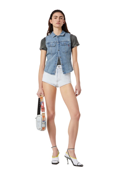 Chemise Western Sans Manches Diesel De-shon Bleu Clair