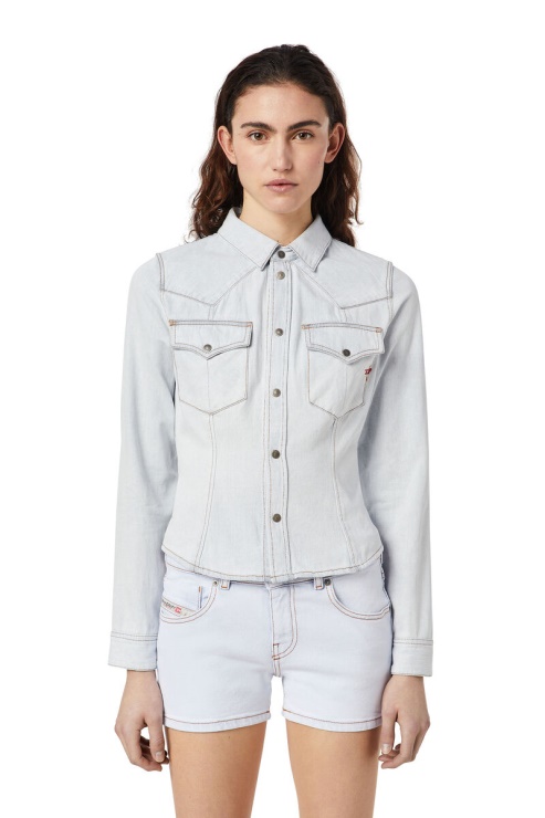 Chemise Western Diesel De-rin Bleu Clair