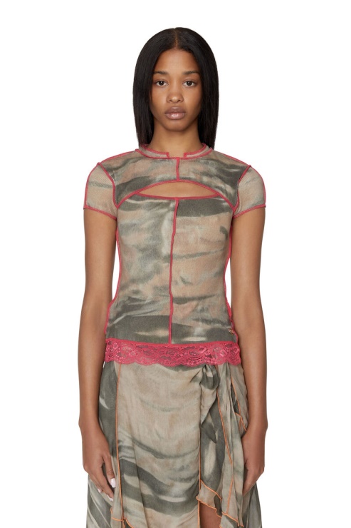 Diesel T-dent Beige/vert