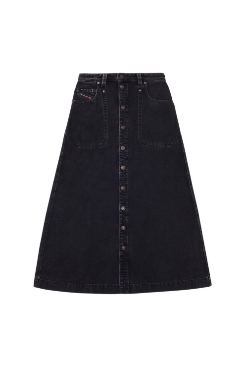 De-albus-l Jupe Longue A-line Diesel En Noir/gris Foncé