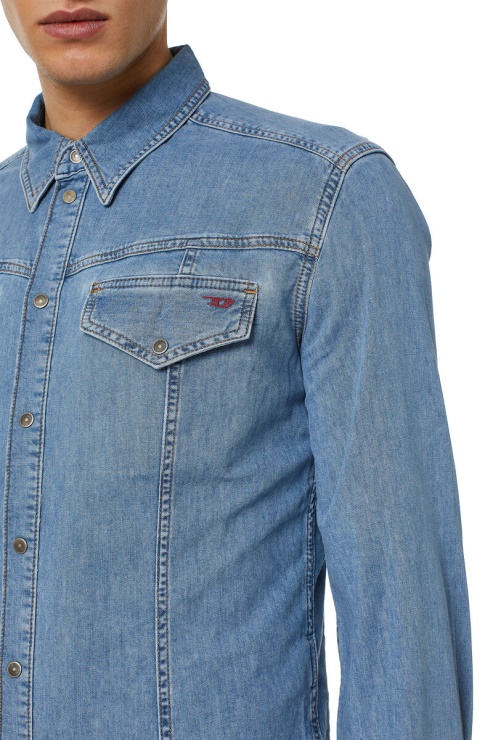 Chemise De Rodéo D-westy Diesel En Bleu Moyen