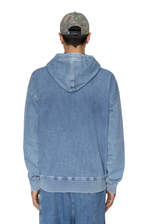 Diesel Sweat à Capuche En Denim Bleu Clair Mode D-um-rib Track