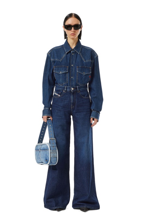 Diesel 1978 09c03 - Jean Bootcut Et évasé - Bleu Foncé