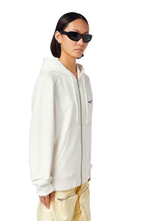 Diesel Blanc S-ginn-hood-zip-ind