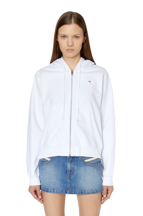 F-reggy-hood-zip-microdiv Diesel Blanc