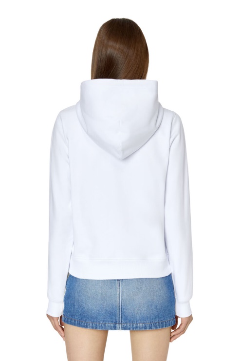 F-reggy-hood-zip-microdiv Diesel Blanc