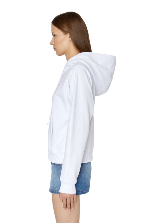 F-reggy-hood-zip-microdiv Diesel Blanc