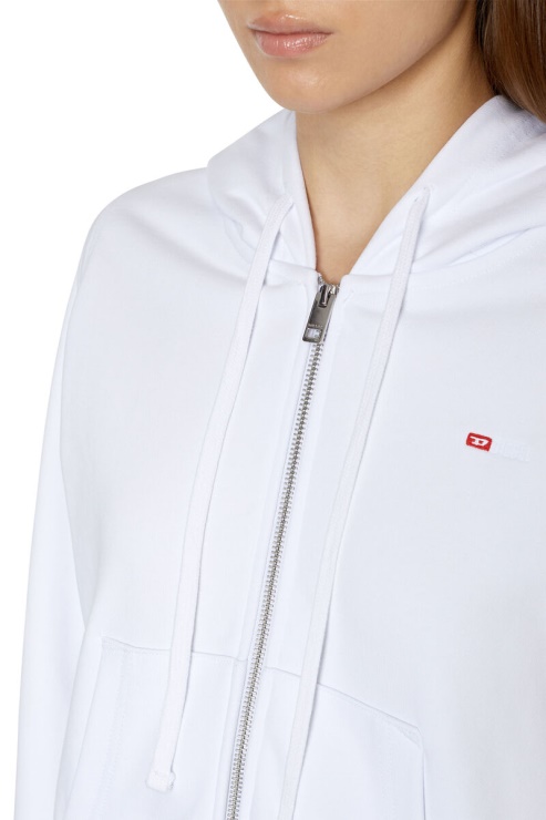 F-reggy-hood-zip-microdiv Diesel Blanc