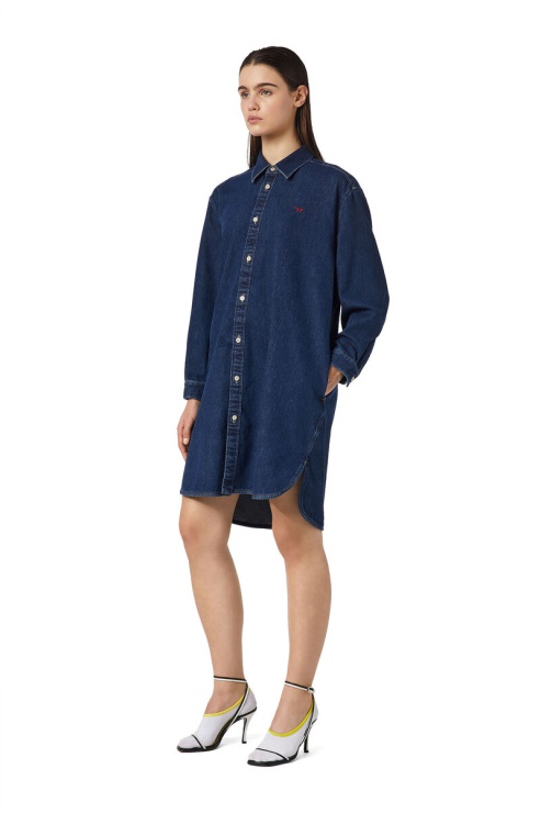 Robe Chemise De-blex Diesel Bleu Foncé