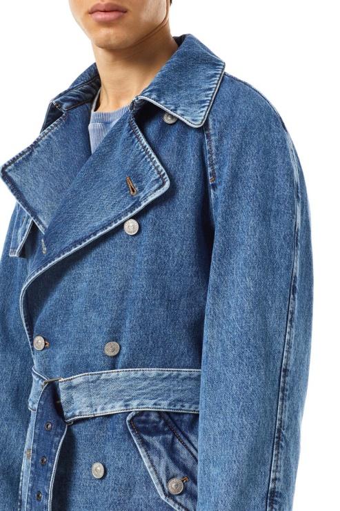 D-delirious Trench Croisé Diesel Bleu Moyen