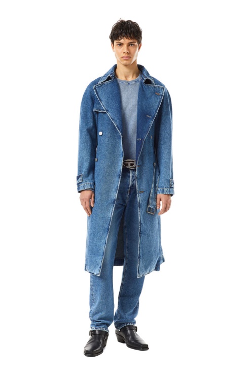 Diesel D-delirious Trench Croisé Bleu Moyen