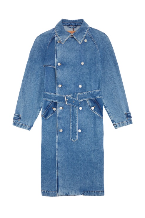 Diesel D-delirious Trench Croisé Bleu Moyen
