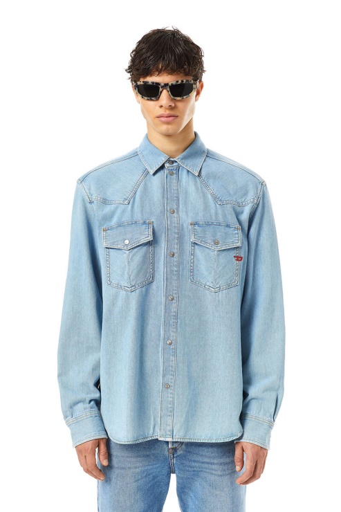 Chemise Western Diesel D-ocean Bleu Moyen