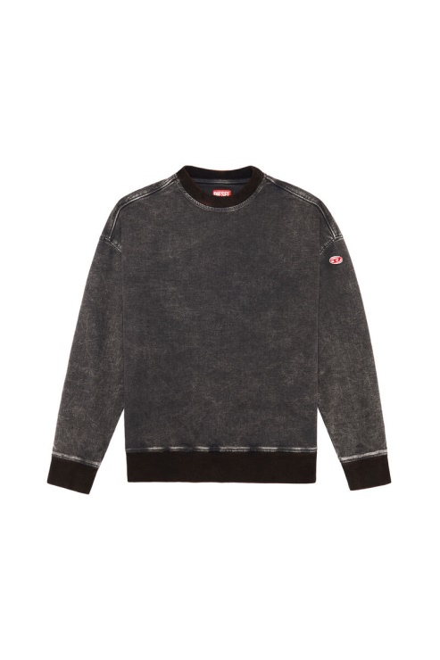 Sweat Diesel D-krib Track En Denim Noir/gris Foncé