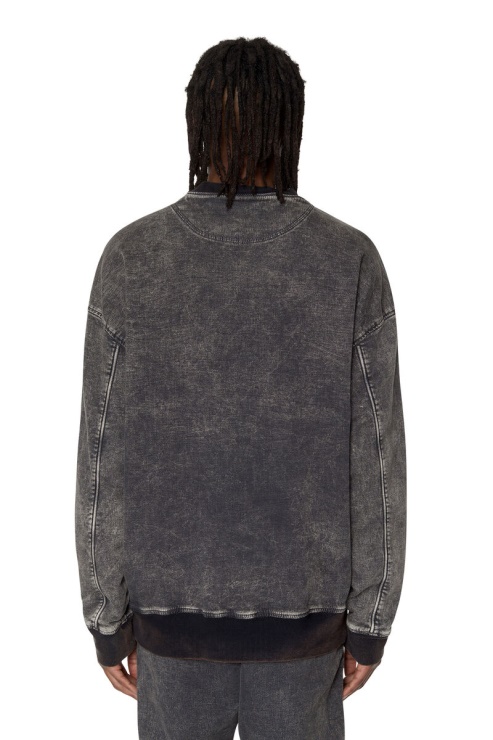 Sweat Diesel D-krib Track En Denim Noir/gris Foncé