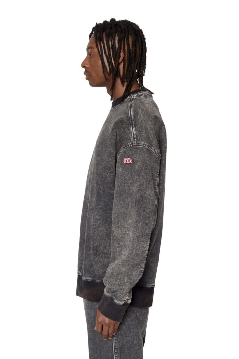 Sweat Diesel D-krib Track En Denim Noir/gris Foncé