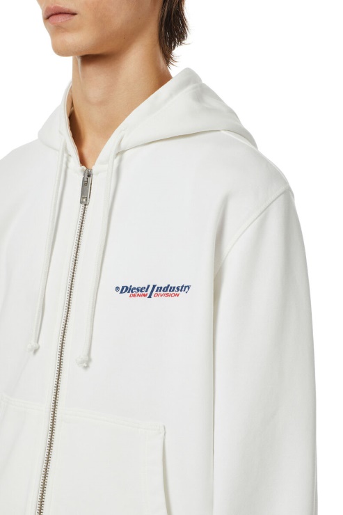 Diesel S-ginn-hood-zip-ind Blanc