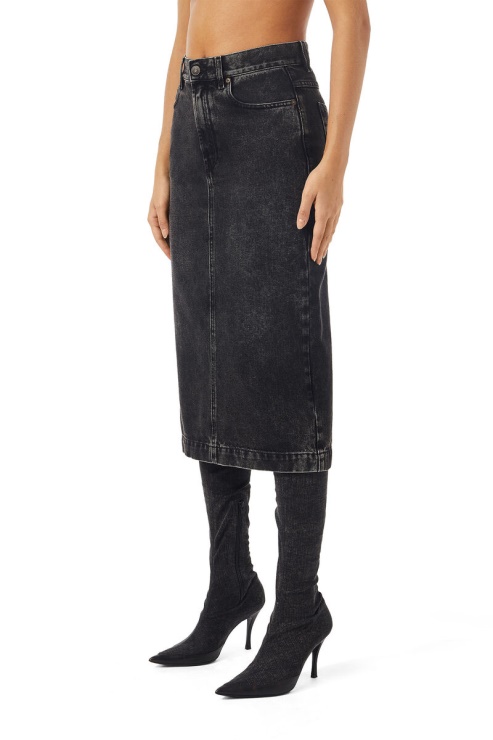 Jupe Crayon Diesel De-ronny Noir/gris Foncé