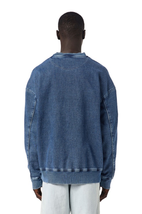 Sweat En Denim Bleu Moyen Diesel D-krib Track