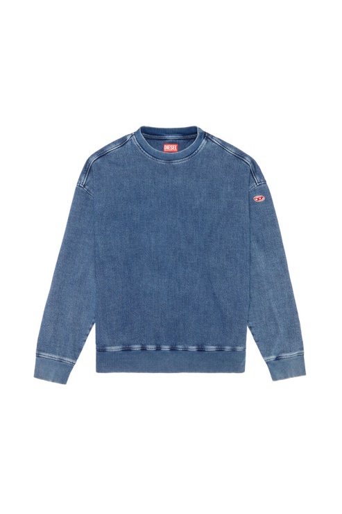 Sweat-shirt En Denim D-krib Track Bleu Moyen Diesel