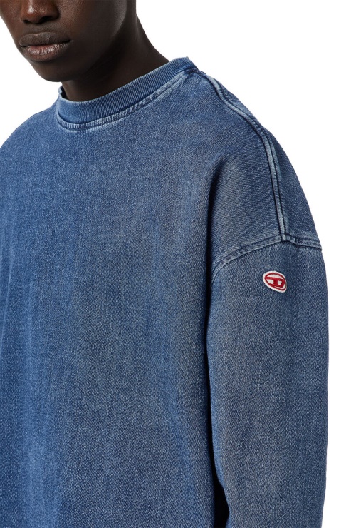 Sweat-shirt En Denim D-krib Track Bleu Moyen Diesel