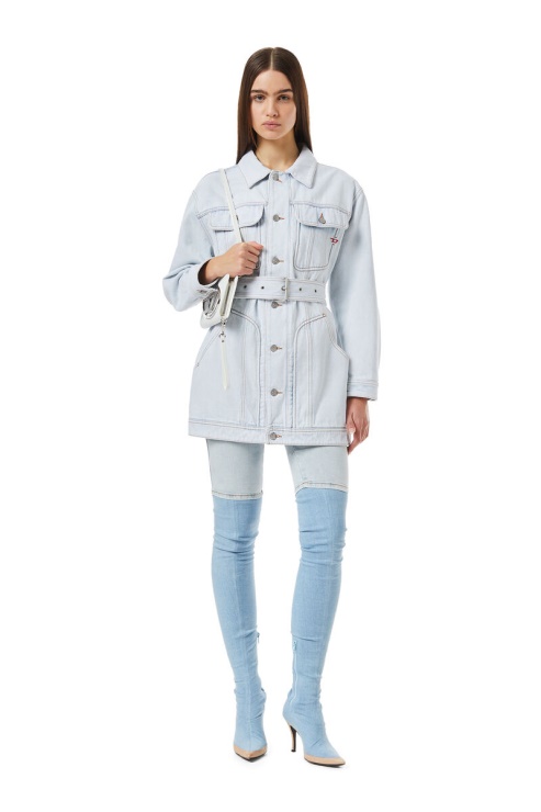 Manteau De Camionneur Diesel De-flaminia En Bleu Clair