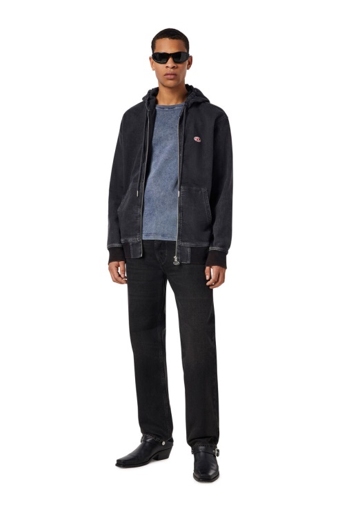 D-gir Track Denim Sweat à Capuche Diesel Noir/gris Foncé