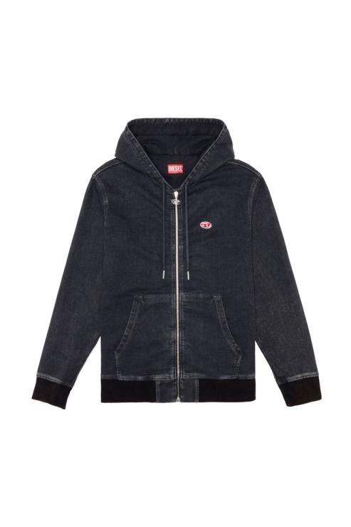 D-gir Track Denim Sweat à Capuche Diesel Noir/gris Foncé