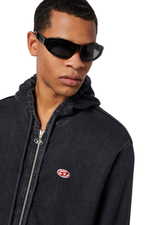 D-gir Track Denim Sweat à Capuche Diesel Noir/gris Foncé