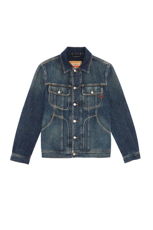 Veste Diesel D-riley Trucker Bleu Foncé