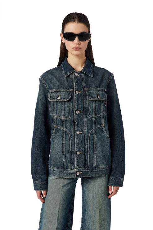 Veste Diesel D-riley Trucker Bleu Foncé