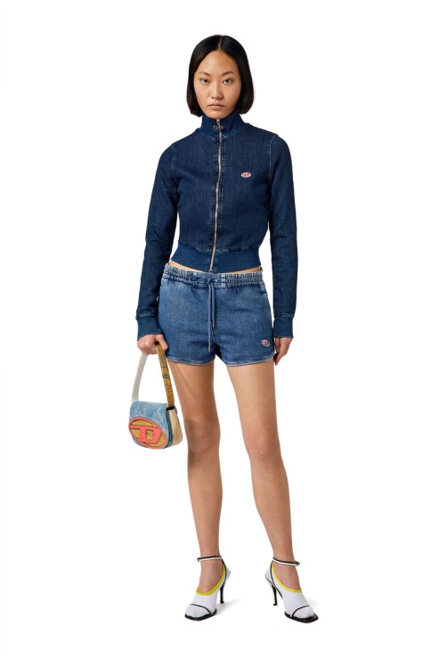 D-sunny Track Denim Short De Course Diesel Bleu Moyen