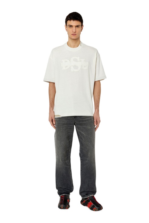 T-washrot Diesel Blanc