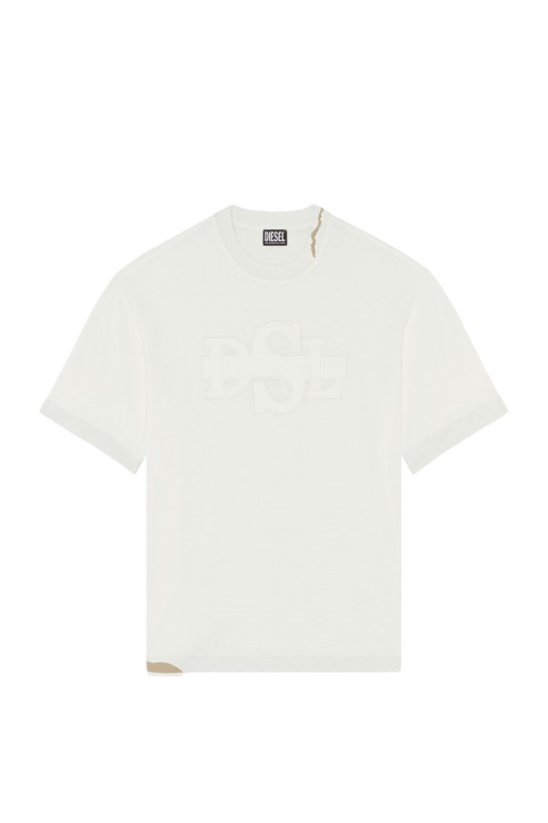 T-washrot Diesel Blanc