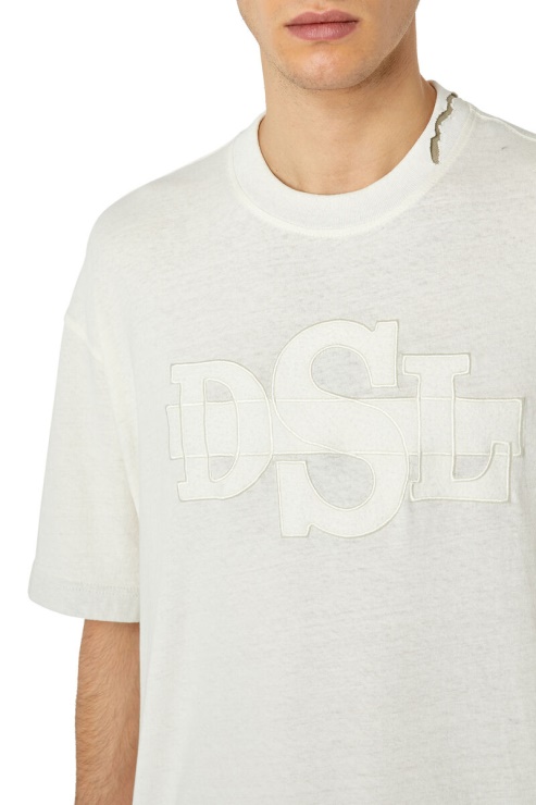 T-washrot Diesel Blanc