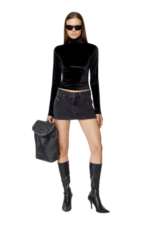 De-ron Mini Jupe Diesel Noir/gris Foncé