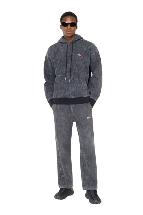 Diesel - Sweat à Capuche En Denim Côtelé D-um - Noir