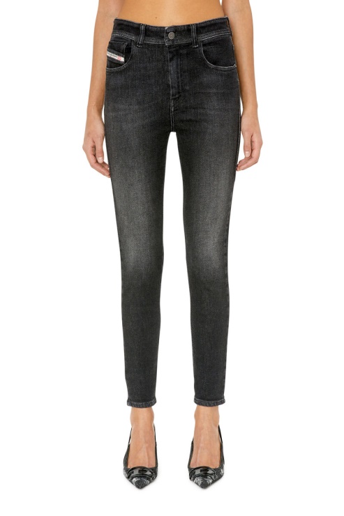 Diesel 1984 Slandy-high 09e93 Jean Super Skinny Noir/gris Foncé