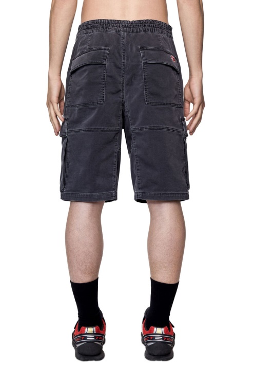 Diesel Short Cargo D-krooley Joggjeans Noir/gris Foncé